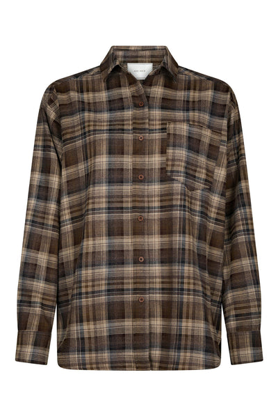 Dalma Flannel Check Shirt DARK TAUPE - 171678 Thumbnail
