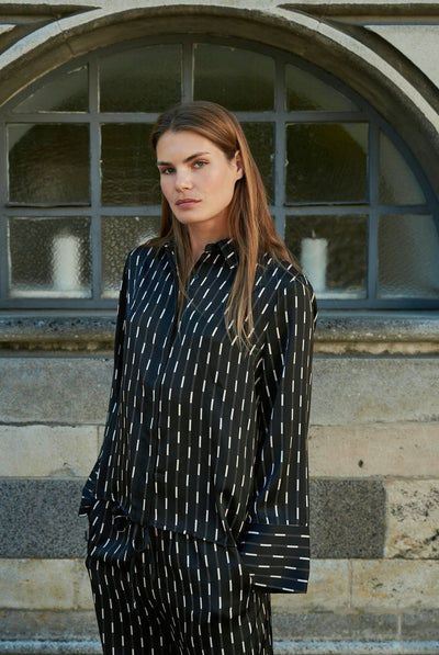 Mistan Print Shirt Dark brown - 170711 Thumbnail