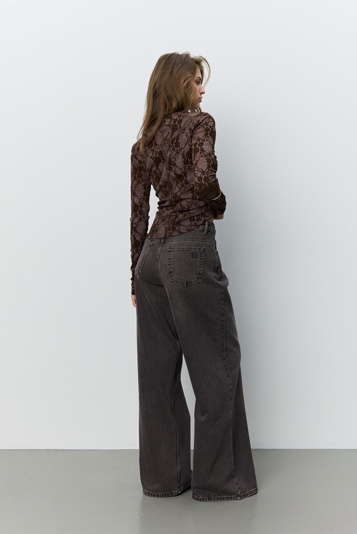 FAESW LONG SLEEVE VELVET LACE 7168 Dark Plum - S264155