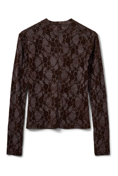 FAESW LONG SLEEVE VELVET LACE 7168 Dark Plum - S264155 Thumbnail