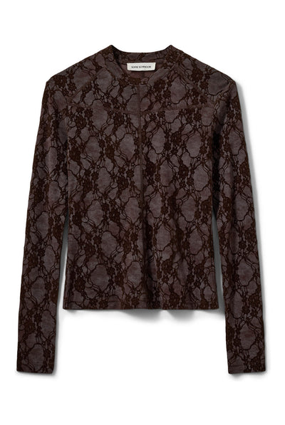 FAESW LONG SLEEVE VELVET LACE 7168 Dark Plum - S264155 Thumbnail