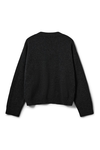 Paleasw V-Neck Argyle Knit Swe DARK GREY - S264281 Thumbnail