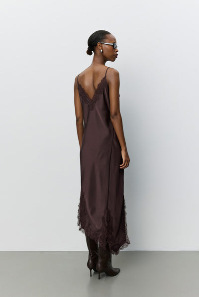LOUNELLESW SATIN LACE SLIP DRE 7168 Dark Plum - S264140 Thumbnail