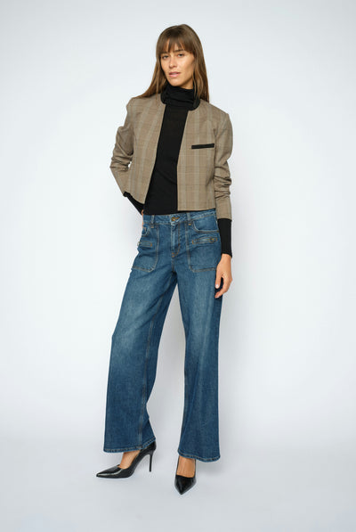 MMDara Zip Jeans DARK BLUE - 182670 Thumbnail