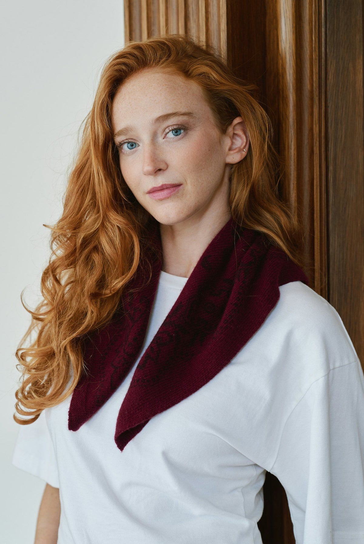 Adelina Paisley Knit Scarf Wine - 169506