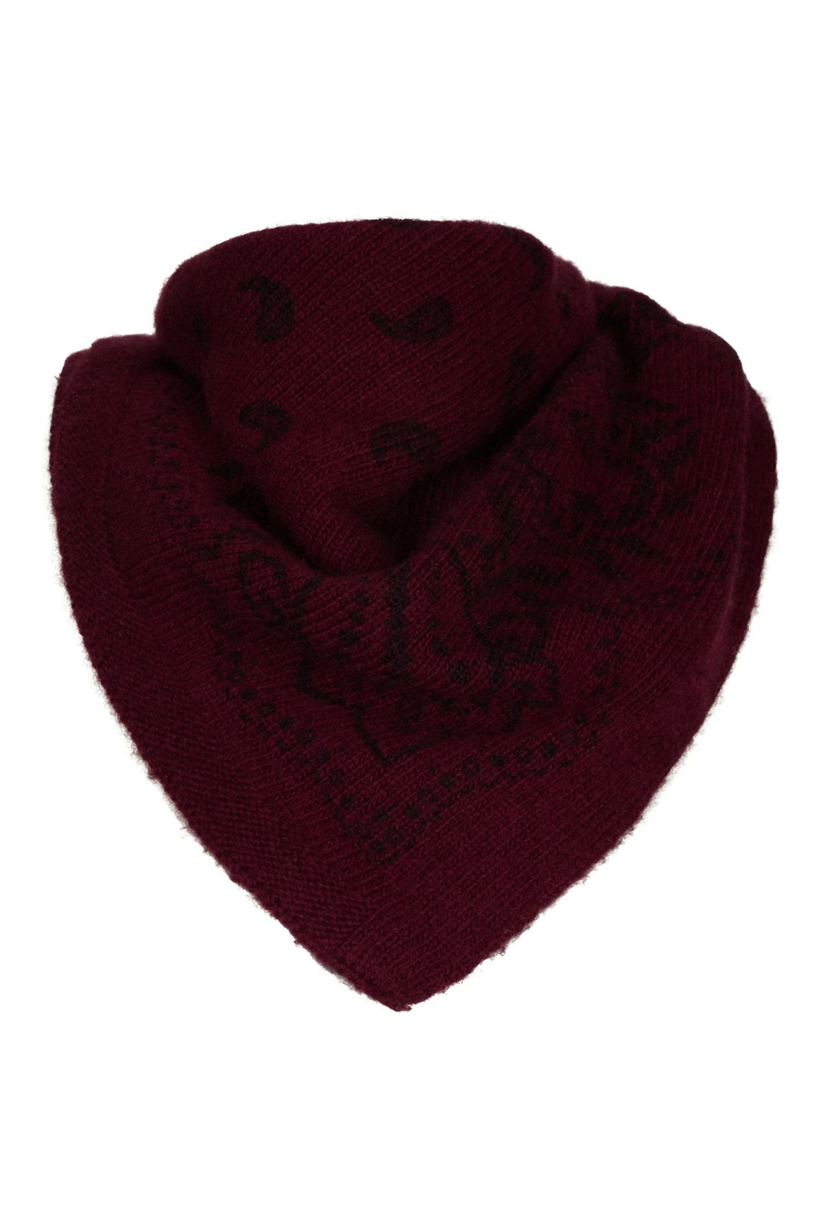 Adelina Paisley Knit Scarf Wine - 169506