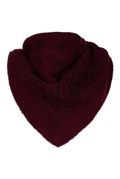 Adelina Paisley Knit Scarf Wine - 169506 Thumbnail