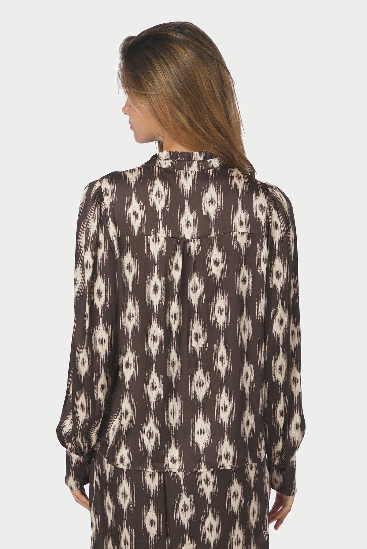 Massima Ikat Blouse Dark brown - 171182