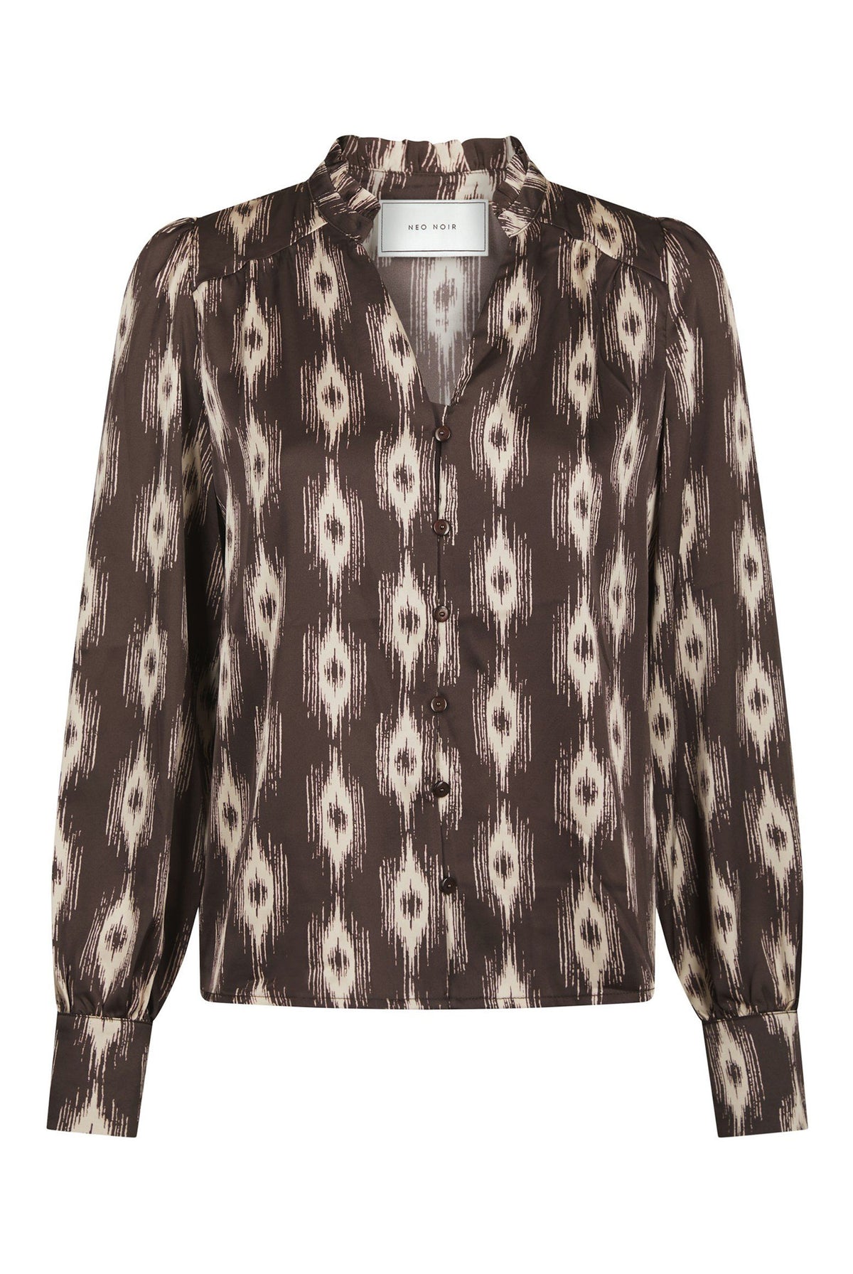 Massima Ikat Blouse Dark brown - 171182