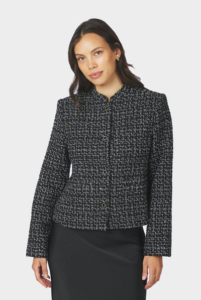 Denisa Boucle Jacket Black - 170180 Thumbnail