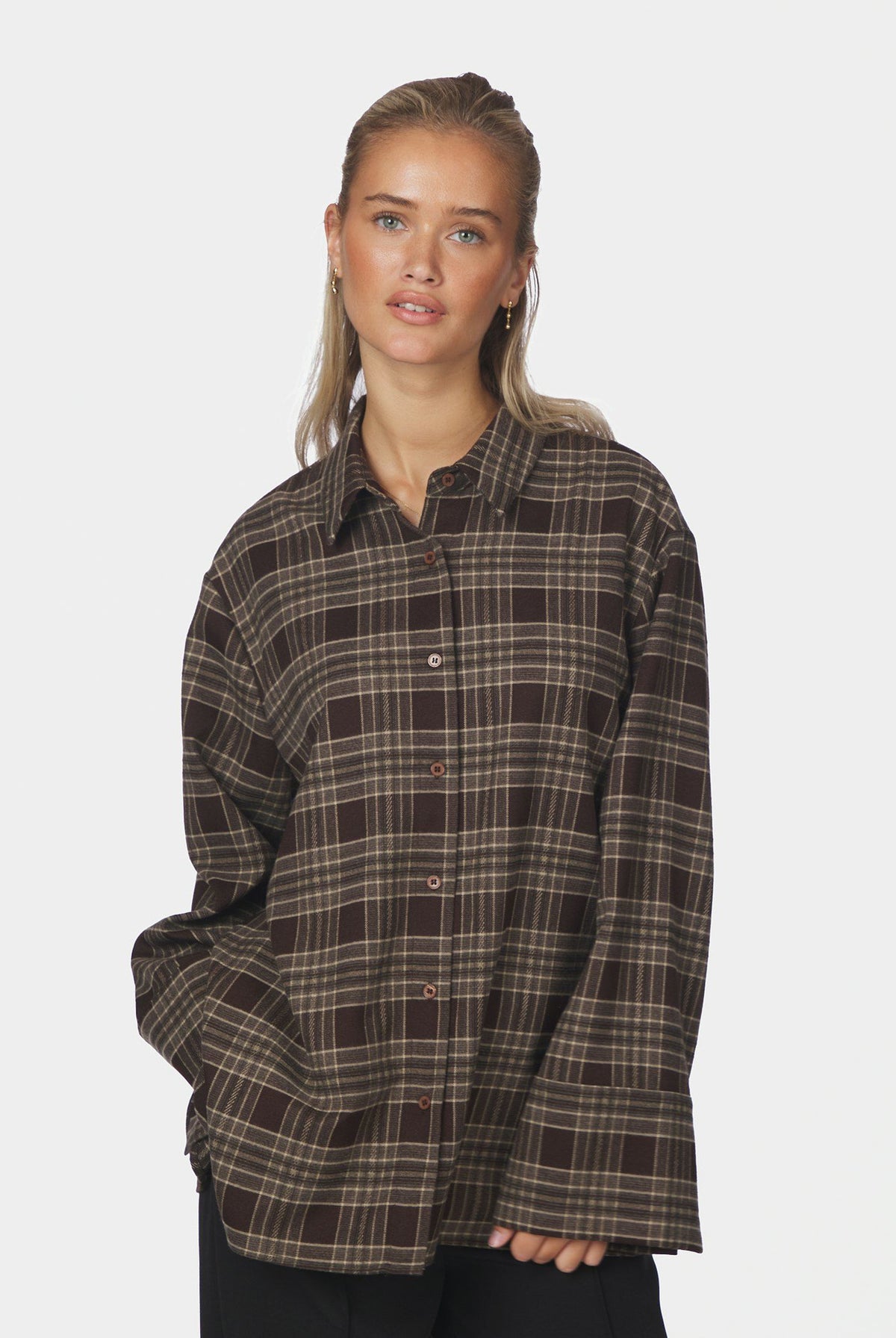 Dita Flannel Check Shirt Brown - 171676
