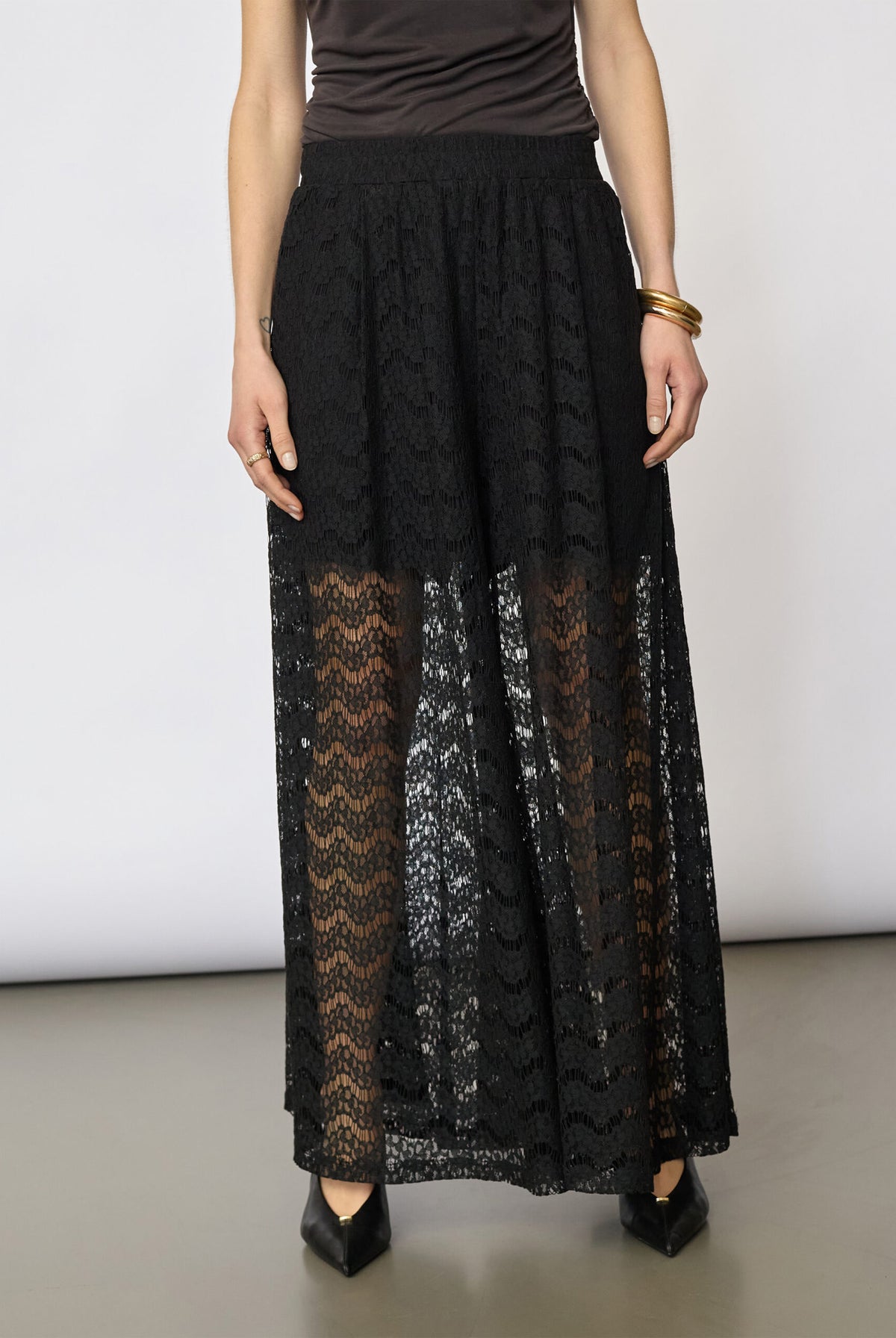 HarrietCC Lace Skirt Pant 96-Black - 41197