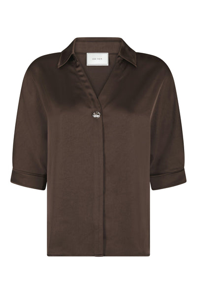 Carm Heavy Sateen Shirt Dark brown - 170699 Thumbnail