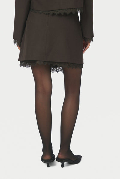 Brigitte Structure Lace Skirt Dark brown - 169852 Thumbnail