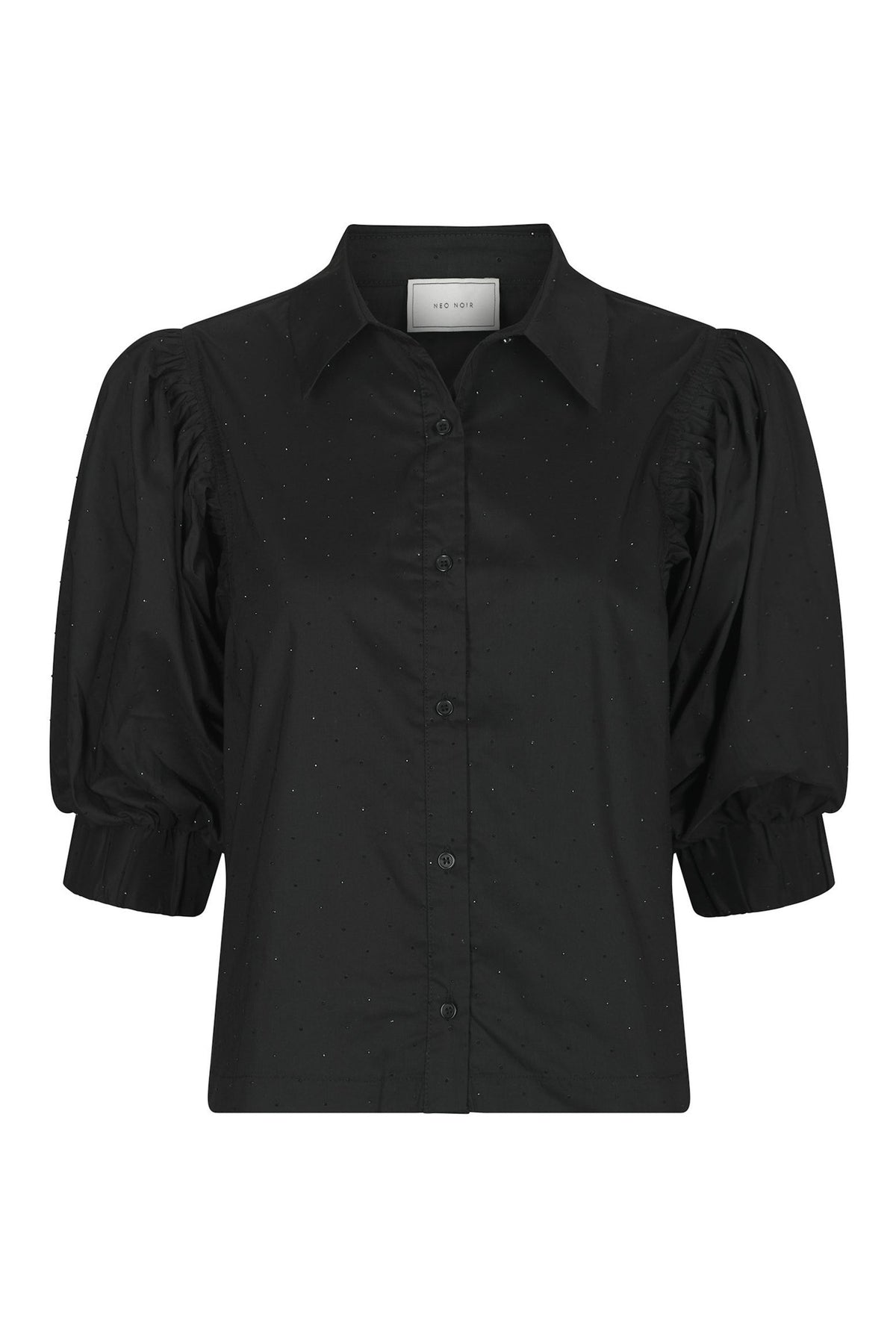 Etta Poplin Bedazz Shirt Black - 170771