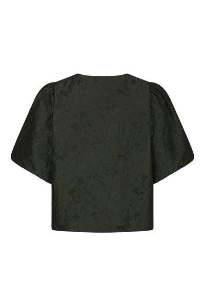 Aisa Brocade Blouse Dark green - 166369 Thumbnail