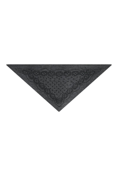 Ariya Paisley Knit Scarf Antracit Melange - 171220 Thumbnail