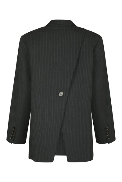 Aarielle Slim Pinstripe Blazer Dark grey melange - 171088 Thumbnail