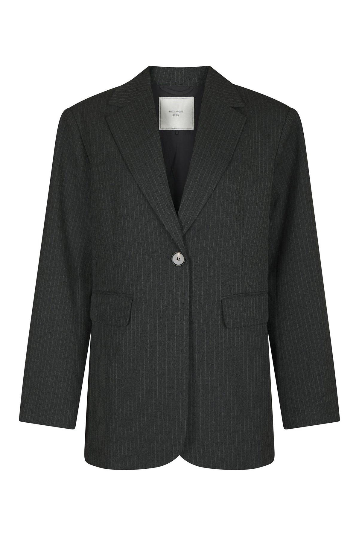 Aarielle Slim Pinstripe Blazer Dark grey melange - 171088