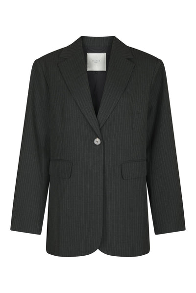 Aarielle Slim Pinstripe Blazer Dark grey melange - 171088 Thumbnail