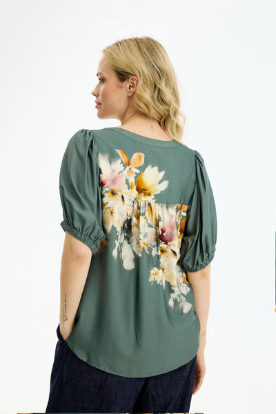 Linse blouse DUSTY GREEN - 17210 Thumbnail