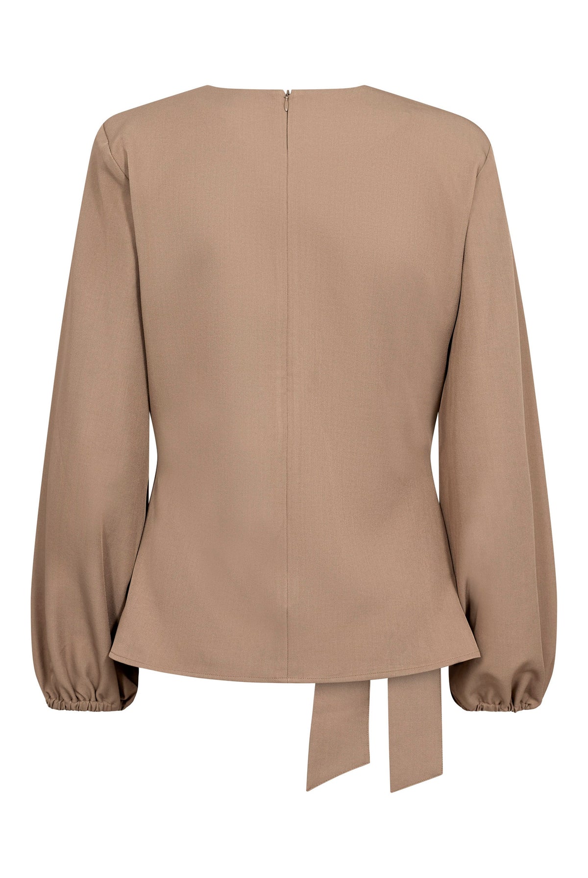 LunaCC Tie Blouse 20018-Taupe - 500386