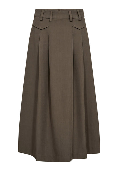 LunaCC Pocket Pleat Skirt 154-Walnut - 34222 Thumbnail