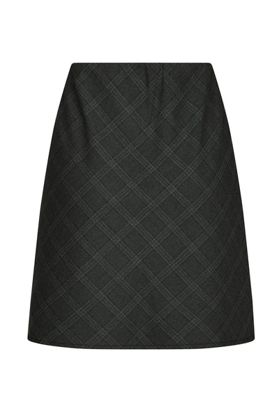Lunna Check Short Skirt Antracit - 168223 Thumbnail