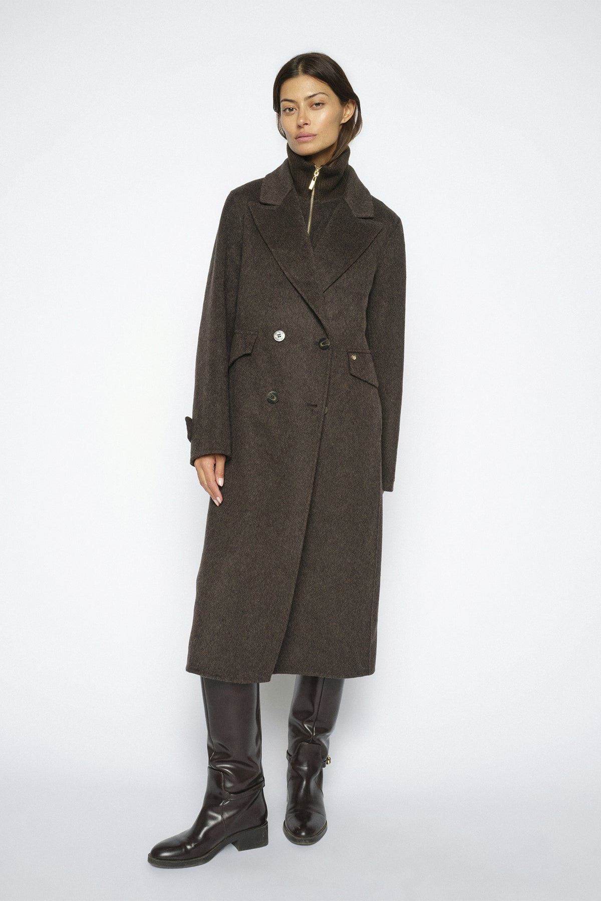 MMAlva Loisa Mock Neck Coat Delicioso - 181410