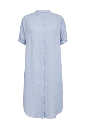 MMArleth SS Linen Dress Brunnera Blue - 177990