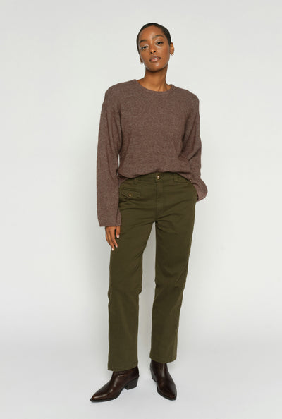 MMAymen Len Ankle Pant Olive night - 176540 Thumbnail