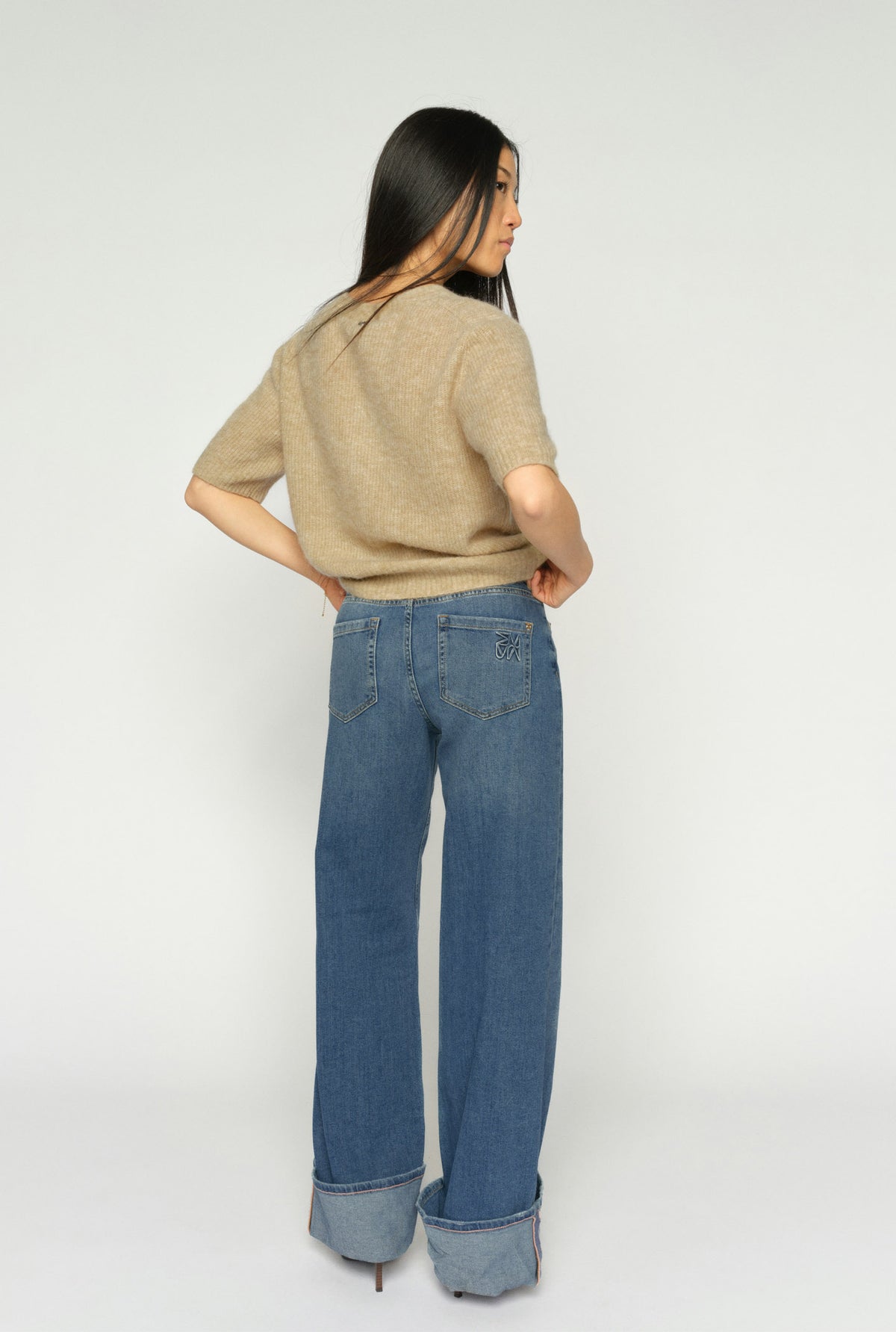 MMDara Turn-up Jeans Mid Blue - 178360