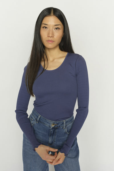 MMElaine Seamless Silk O-LS Te Crown Blue - 176370 Thumbnail