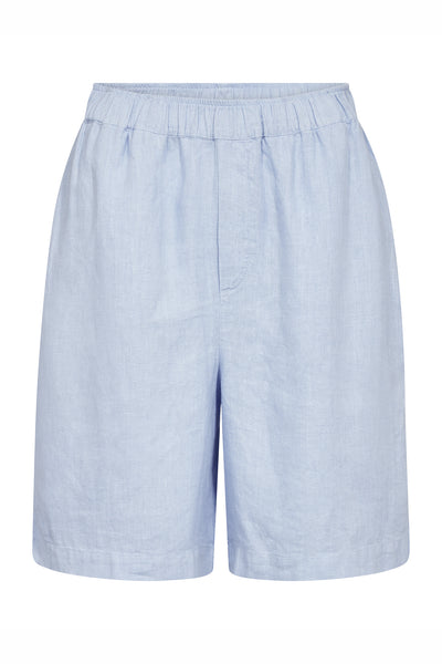 MMEmmie linen Bermuda Shorts Brunnera Blue - 168480 Thumbnail