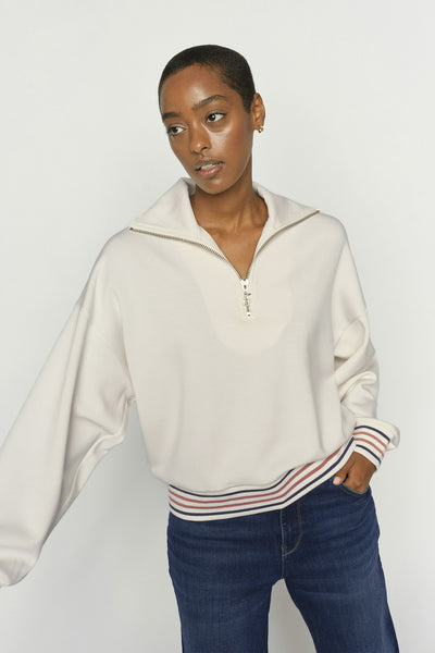 MMGeorgia LS Zip Sweatshirt ECRU - 177520 Thumbnail