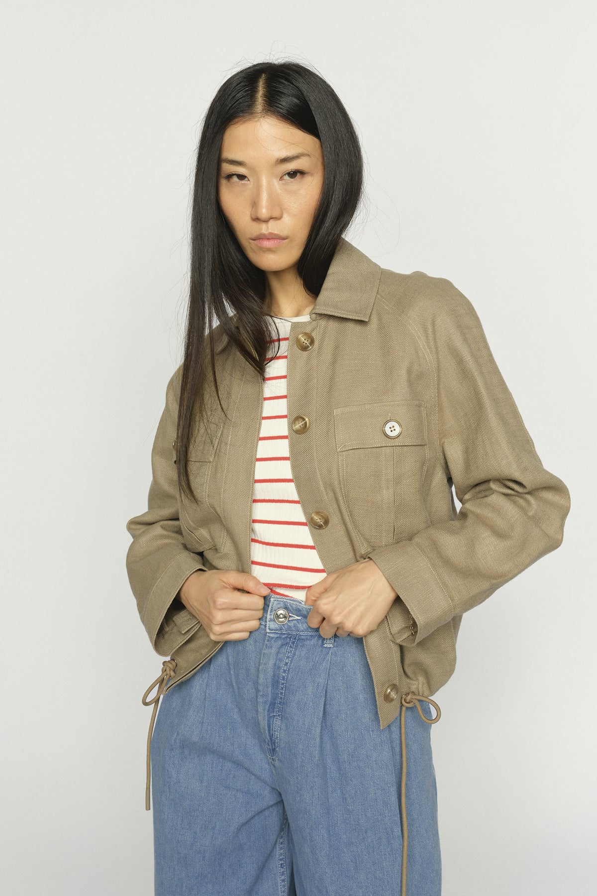 MMGinah Ramie Jacket Petrified Oak - 177000