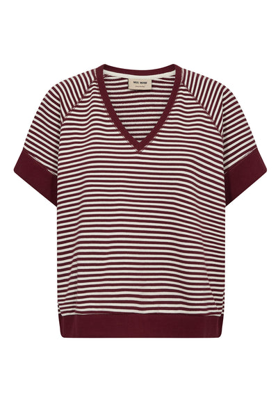 MMHolt V-SS Stripe Sweatshirt Cabernet - 179000 Thumbnail