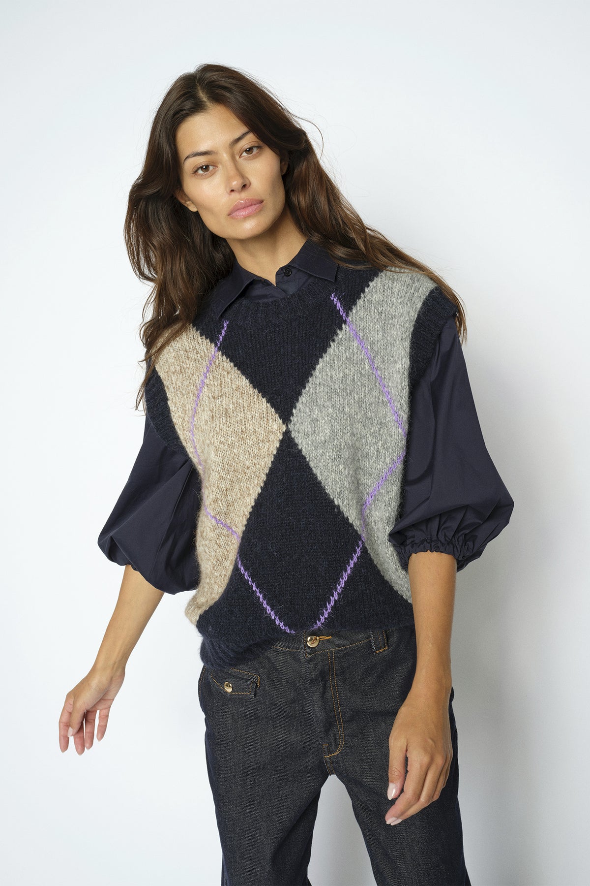 MMJennine Knit Vest Salute Navy - 183090