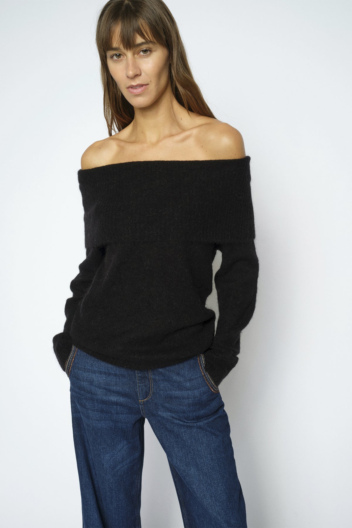 MMMape Off Shoulder Knit Black - 182180