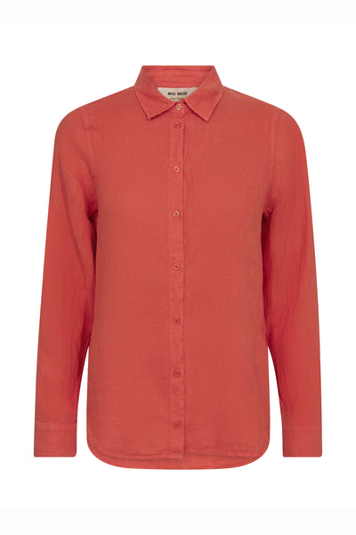 MMMartina Linen Shirt Spicy Orange - 178790 Thumbnail