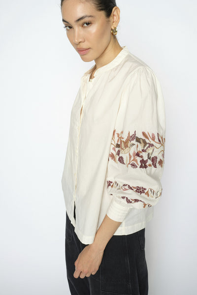 MMNotto Embroid Shirt ECRU - 181080 Thumbnail
