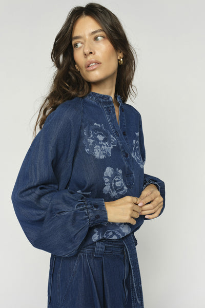 MMOva Dinem Blouse DARK BLUE - 176630 Thumbnail