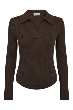 MMRonika Wool Knit Polo Bracken - 175380
