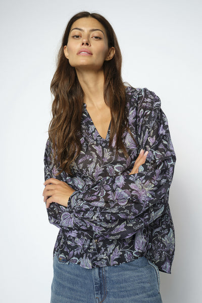 MMTenca Fleura Blouse Salute Navy - 181980 Thumbnail