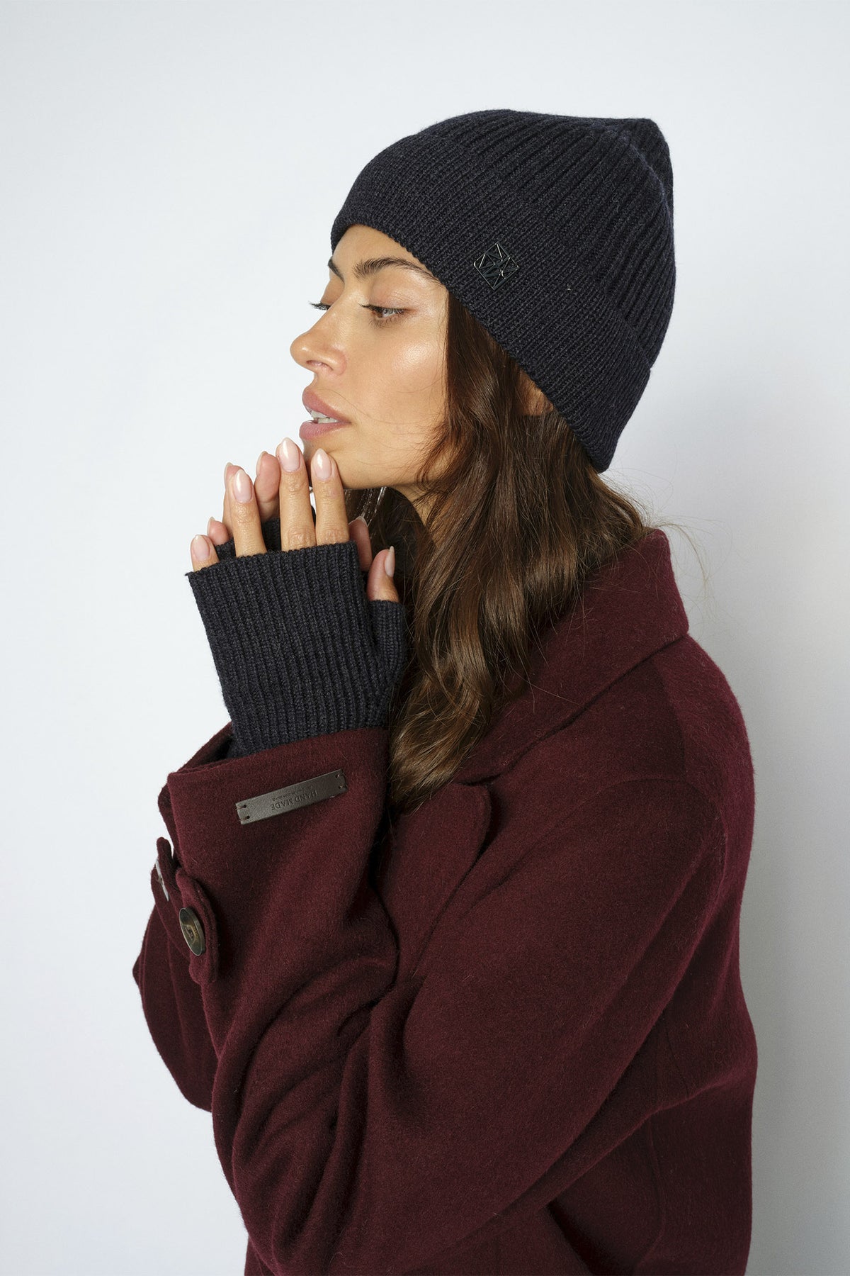 MMTova Wool Rib Hat Dark Navy - 179140