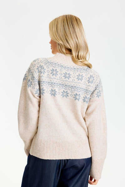 Lou Knit jumper Sand melange - 17232 Thumbnail