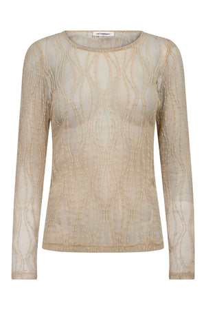 MarcyCC Mesh O-blouse 199-Bone - 43043
