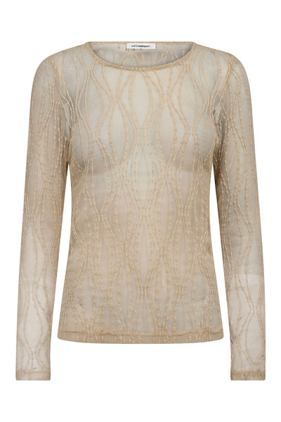 MarcyCC Mesh O-blouse 199-Bone - 43043 Thumbnail
