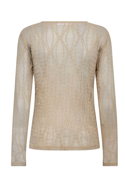 MarcyCC Mesh O-blouse 199-Bone - 43043 Thumbnail