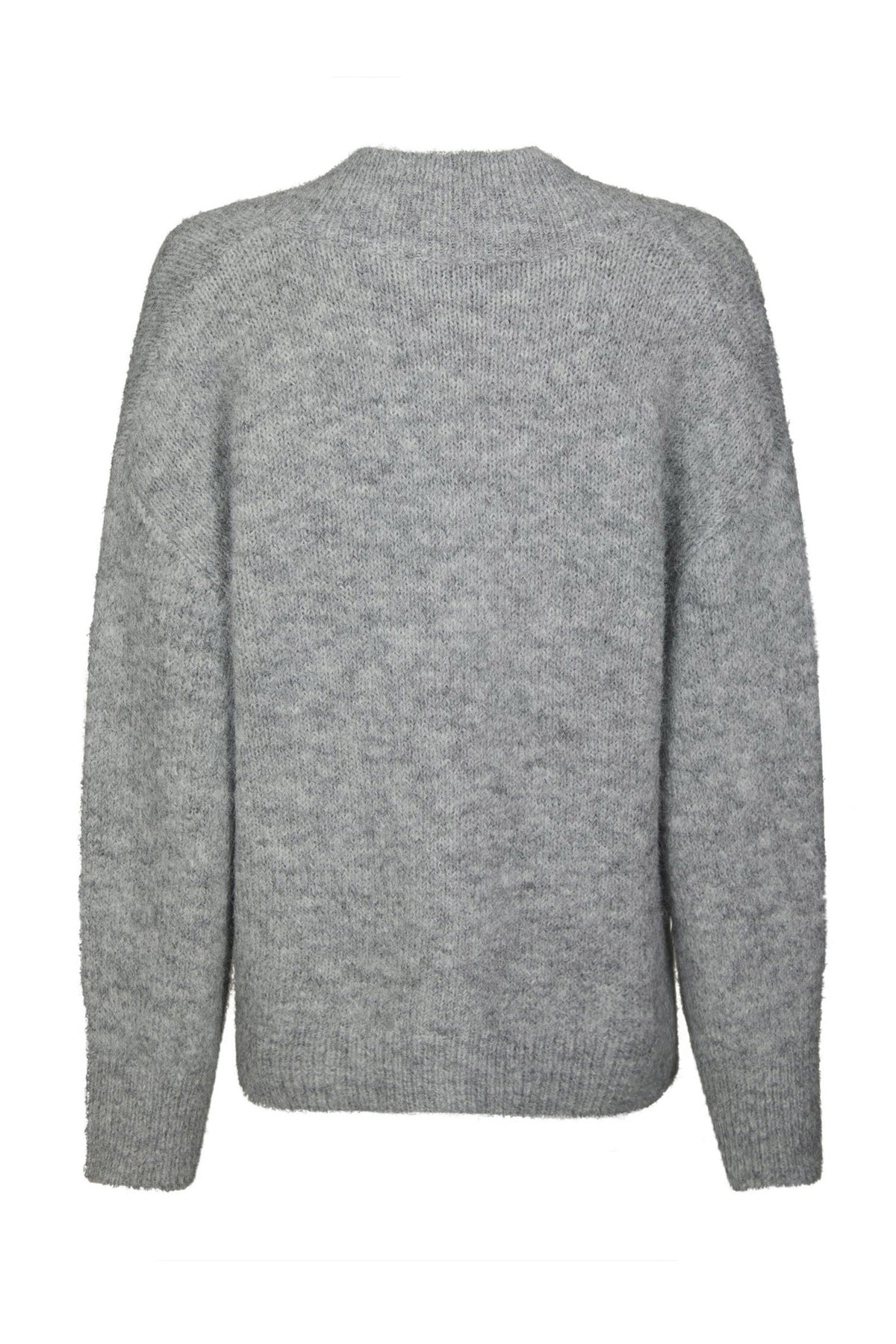 Melli Fluffy Knit Blouse Grey Melange - 167715